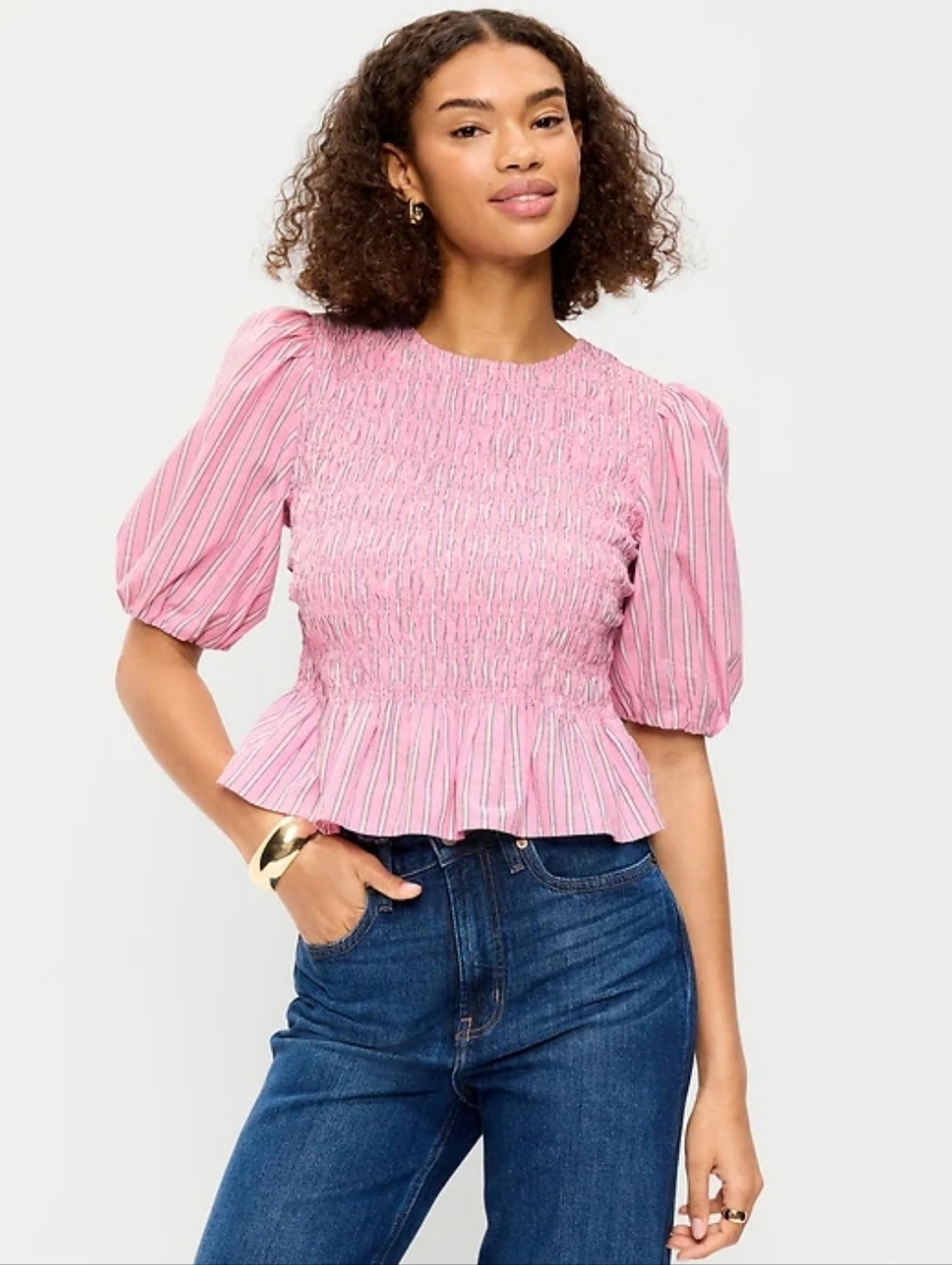 NWT Old Navy™ Smocked Puff Sleeve Peplum Top